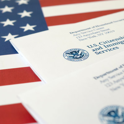 close up view of immigration documents